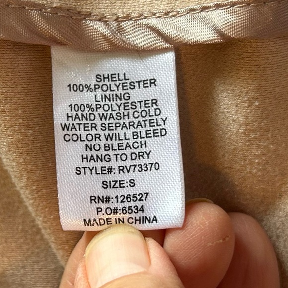 Pinkish/beige vest with cinch waist and collar size S - Picture 7 of 7